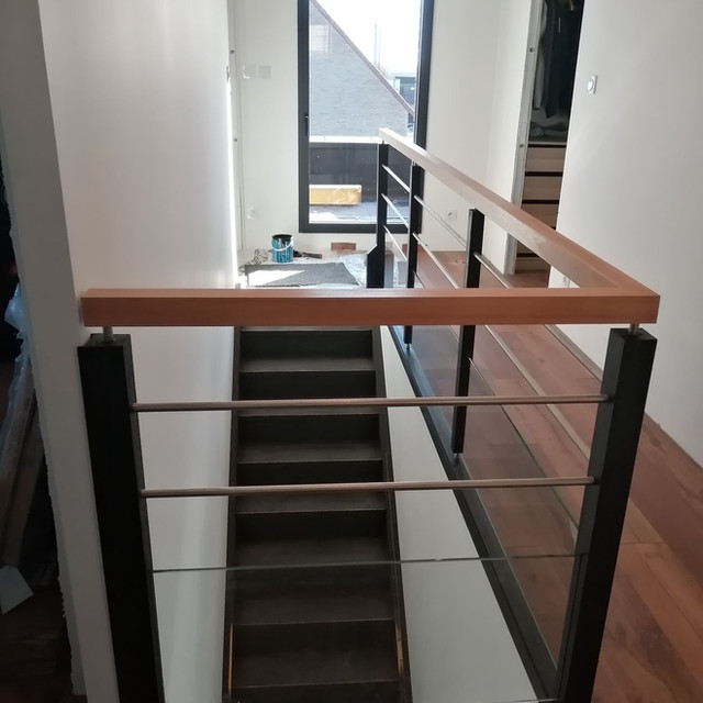 Garde-corps bois et inox